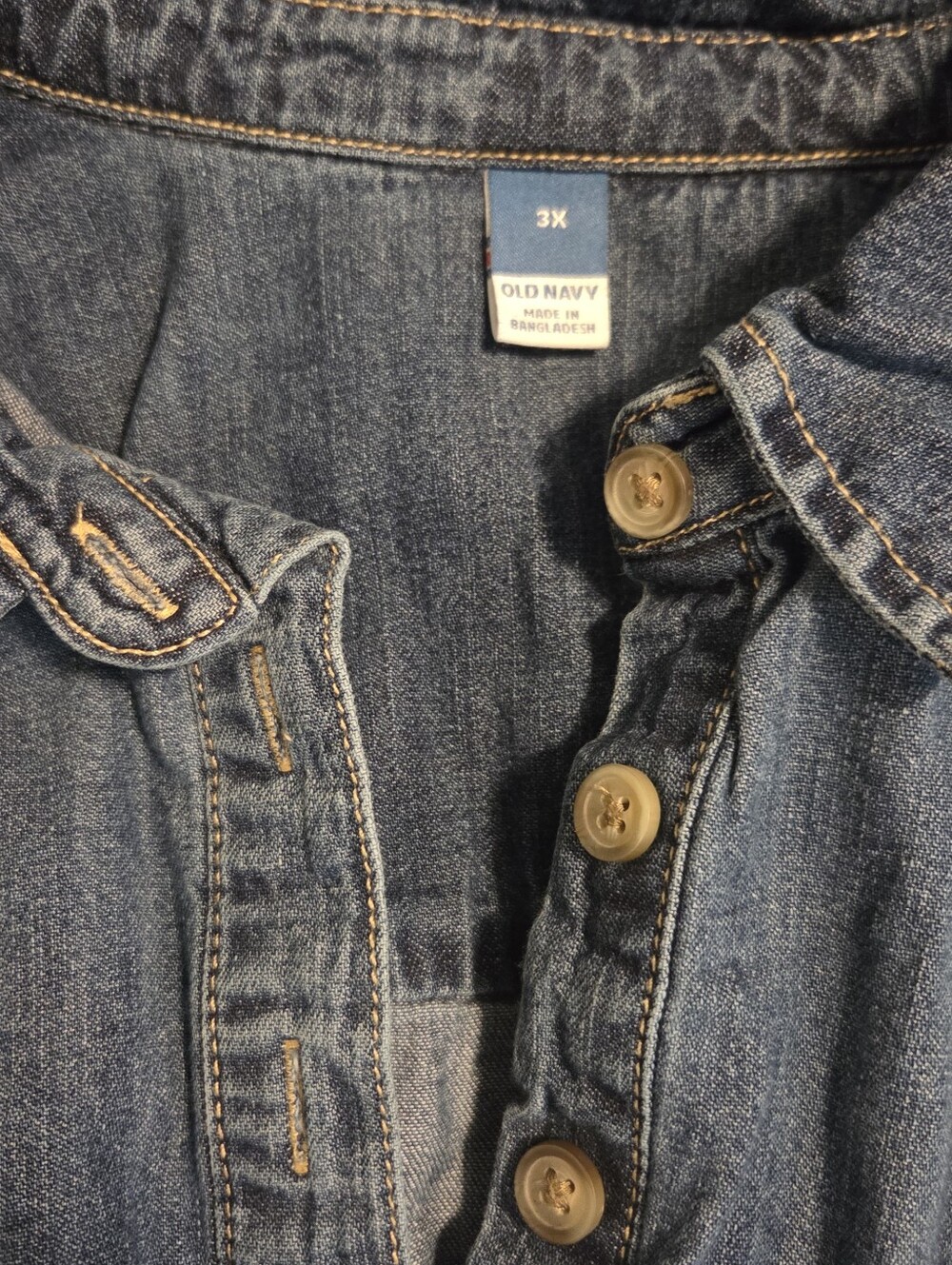 Old Navy Blue Denim Button-Up Tunic